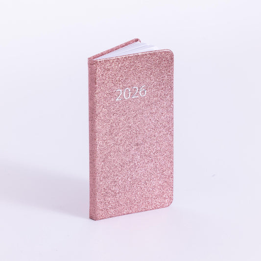 2026 Diary Slim Glitter Week to View Diaries Full Year Journal Calendar Planner rose