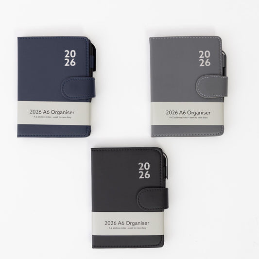 2026 Diary A6 Week to View Organiser with Pen A-Z Address Index Book