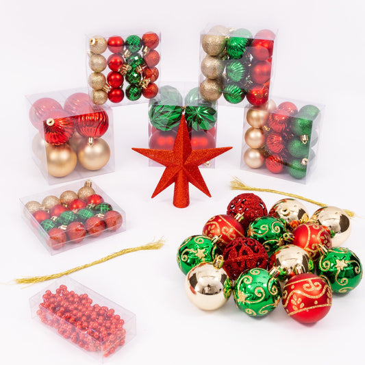 100 Christmas Baubles Tree Hanging Balls Xmas Party Beads Ornament Traditional