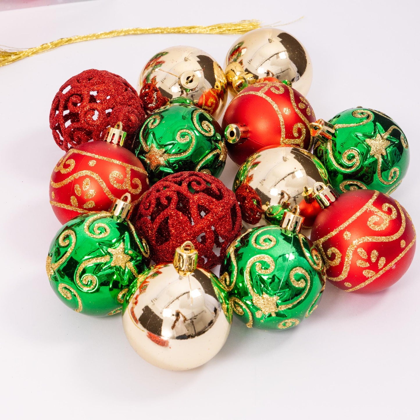 100 Christmas Baubles Tree Hanging Balls Xmas Party Beads Ornament Traditional