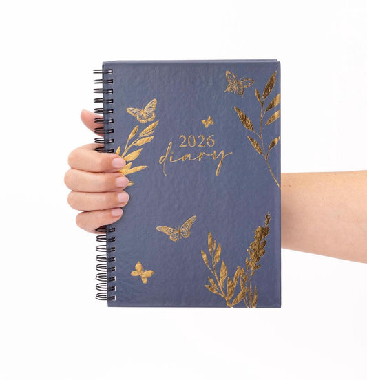 2026 A5 Week To View Diary Full Year Planner Desk Organiser Spiral Hardback Book
