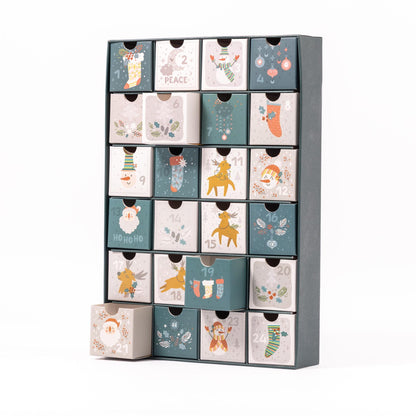 Fill Your Own Advent Calendar – 24 Drawers – Cerise, Aztec & Sky
