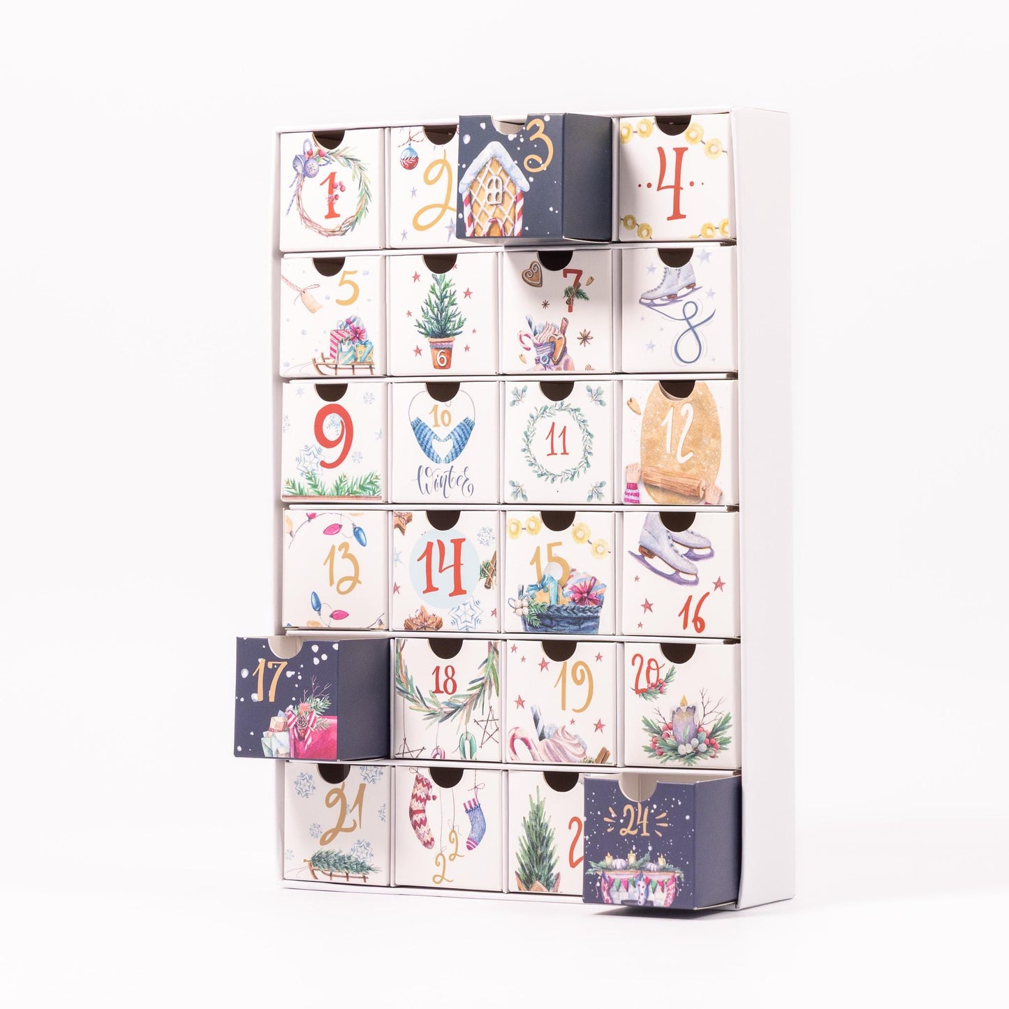 Fill Make your Own Advent Calendar 24 Days 1-24 Draws Christmas Countdown