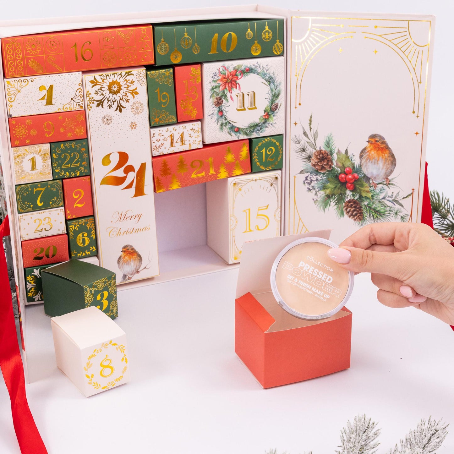 Christmas Advent Calendar Fill your Own 1-24 Day Boxes Luxury Countdown Robin