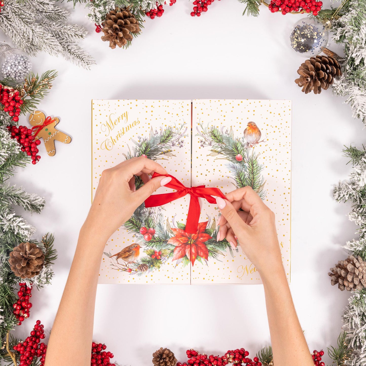 Christmas Advent Calendar Fill your Own 1-24 Day Boxes Luxury Countdown Robin