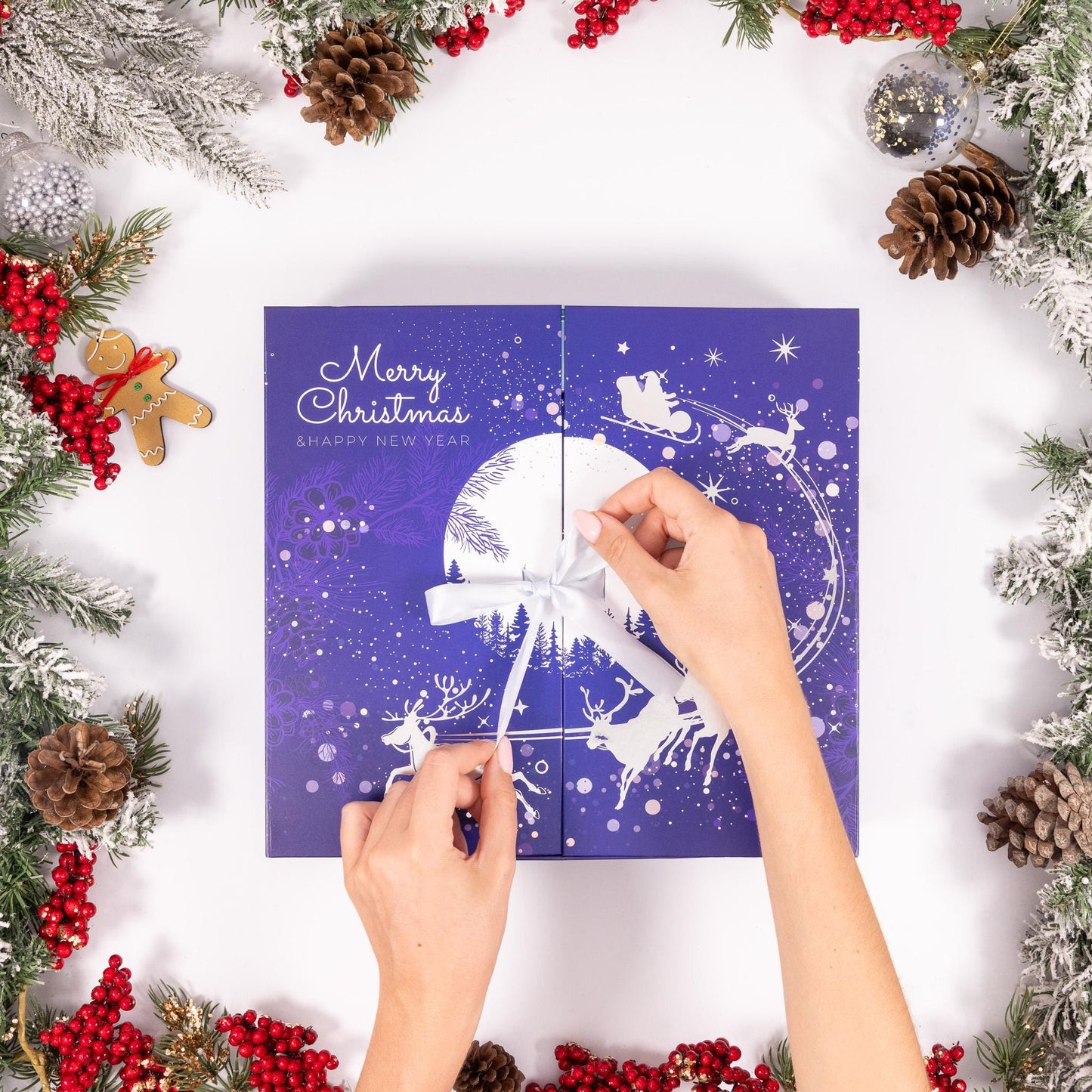 Luxury Christmas Advent Calendar Fill your Own 1-24 Day Boxes Countdown Ribbon