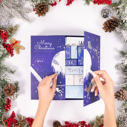 Luxury Fill Your Own Advent Calendar – 24 Boxes with Ribbon