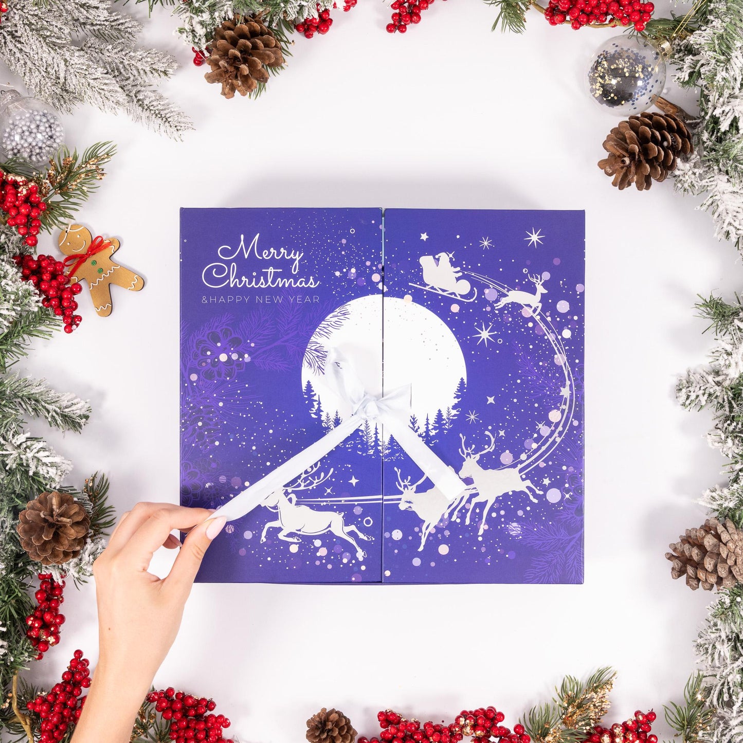 Luxury Christmas Advent Calendar Fill your Own 1-24 Day Boxes Countdown Ribbon