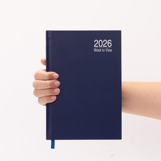2026 Diary A5 Week to view Full Year Office Year Planner Hardback Diaries navy
