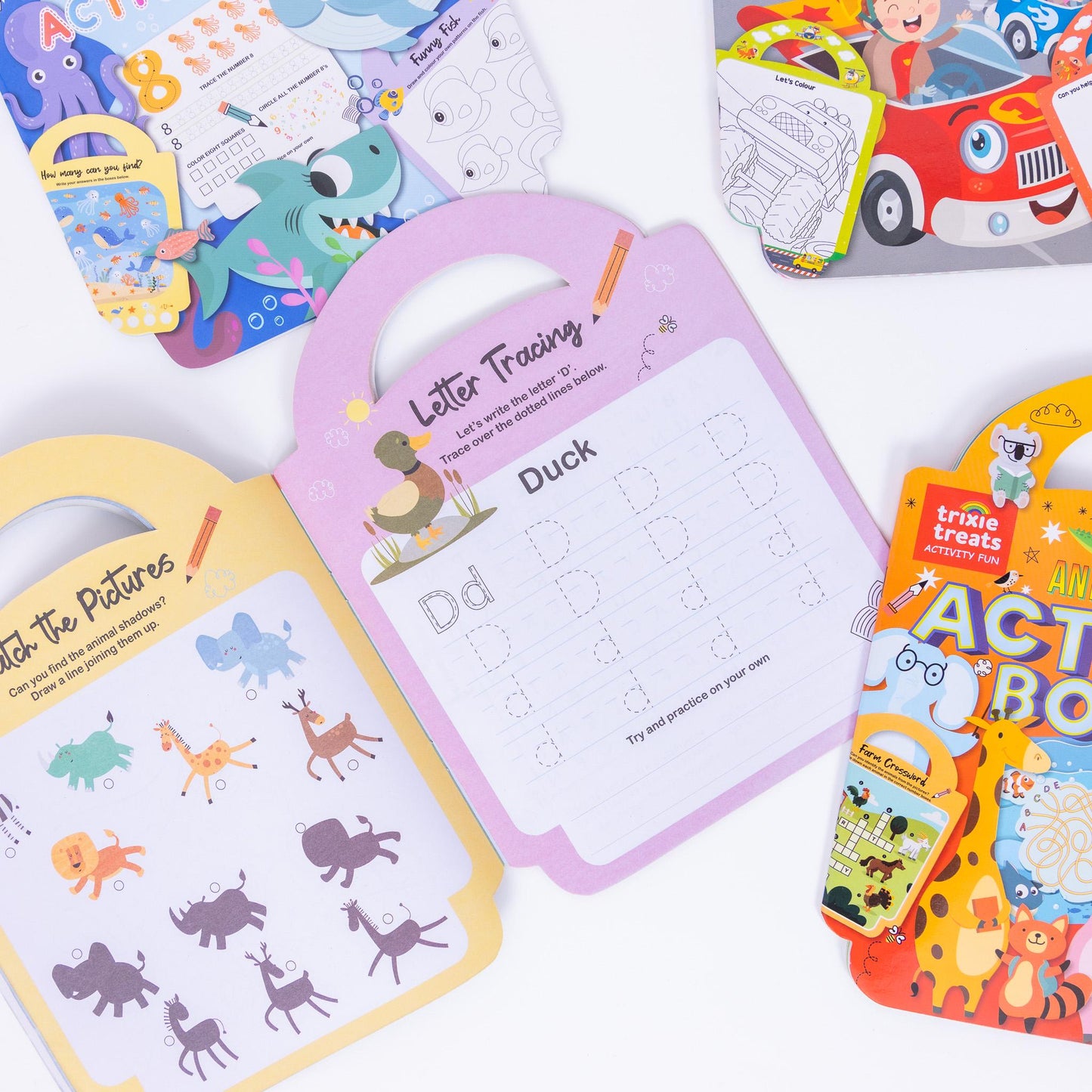 4 Kids Children's Colouring & Activity Learning Books Set of 4 With Carry Handle Etsy
