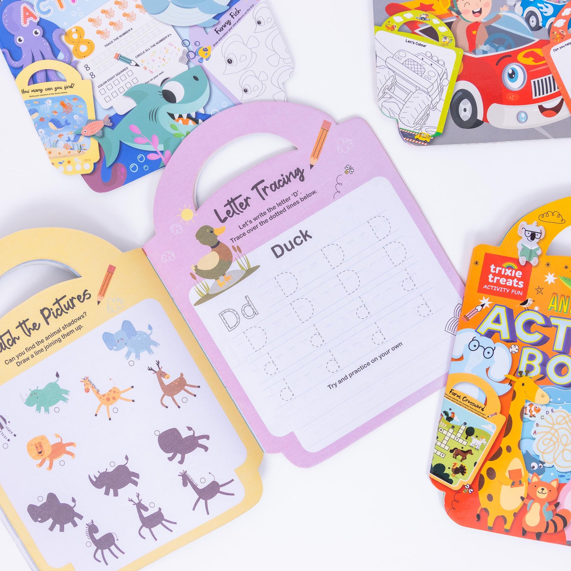 4 Kids Children's Colouring & Activity Learning Books Set of 4 With Carry Handle Etsy