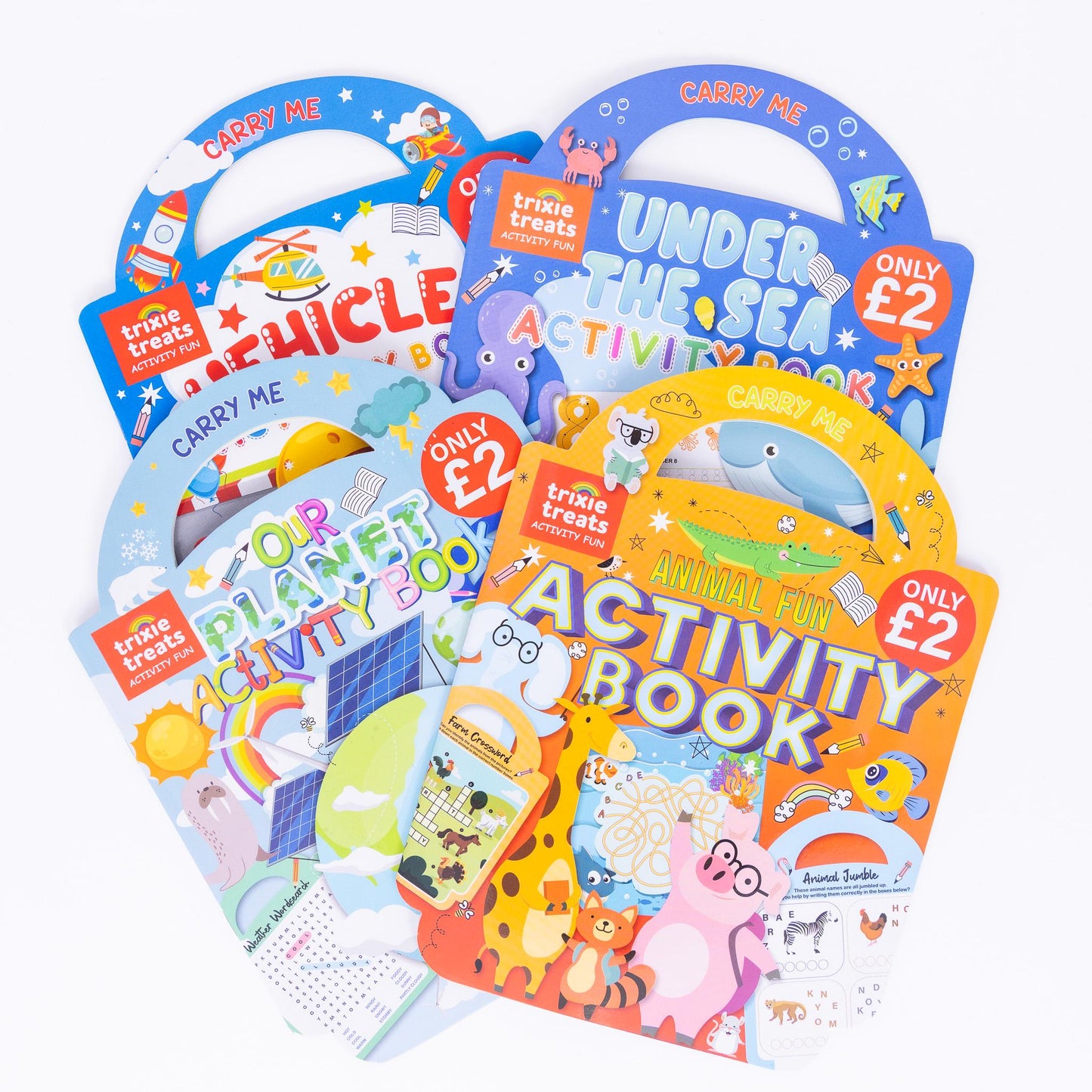 4 Kids Children's Colouring & Activity Learning Books Set of 4 With Carry Handle Etsy