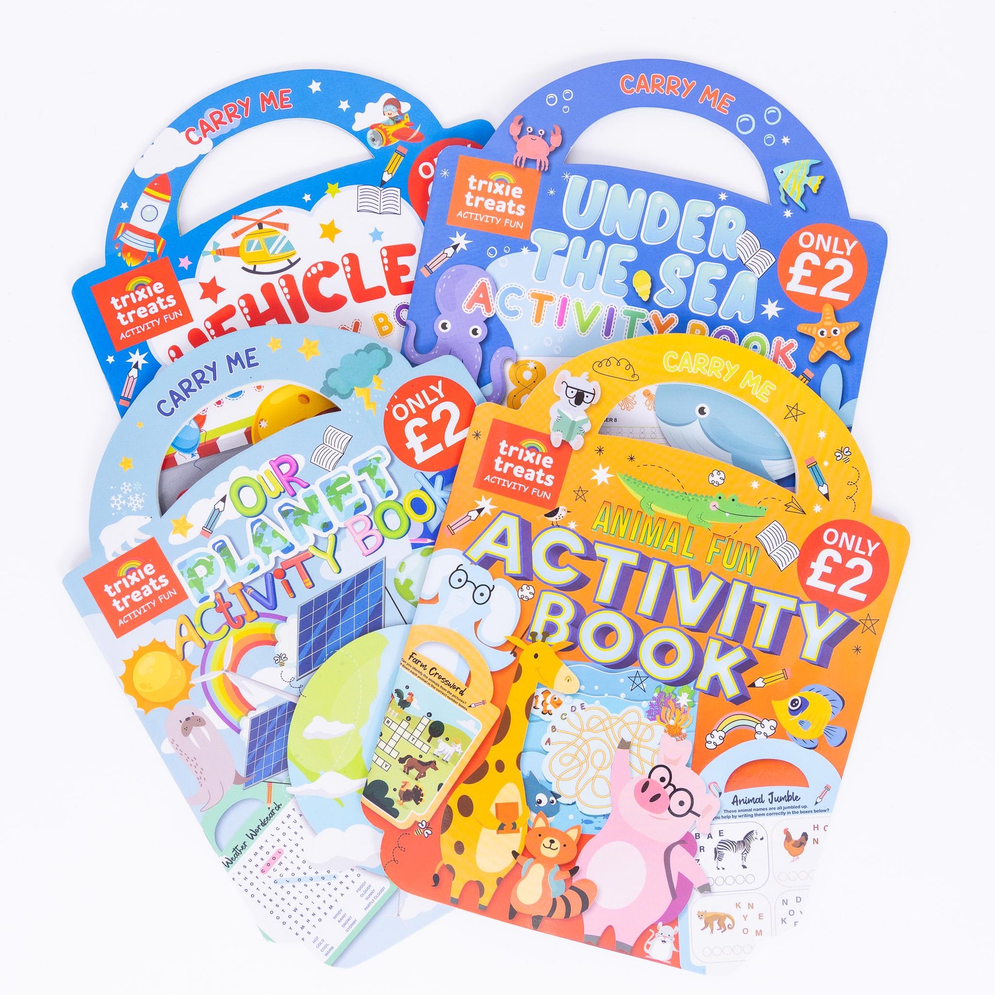 4 Kids Children's Colouring & Activity Learning Books Set of 4 With Carry Handle Etsy