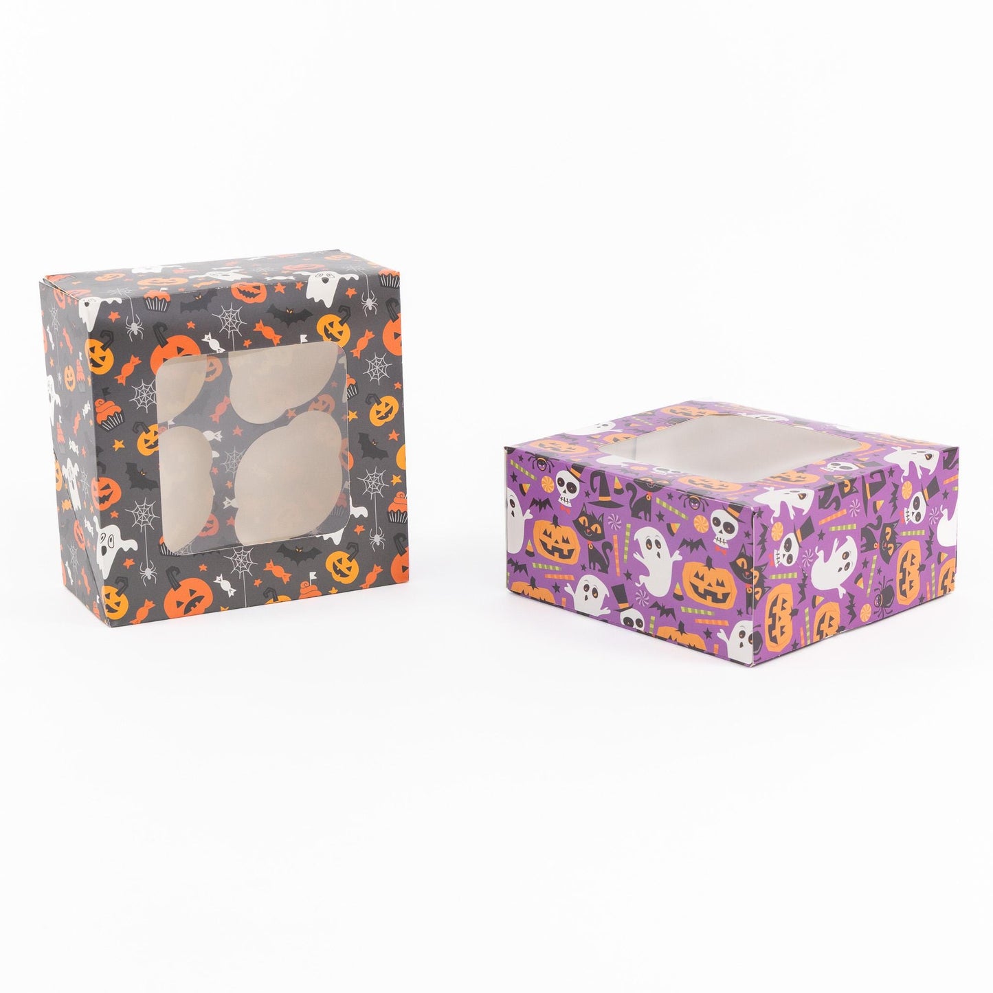 Halloween Cupcake Boxes: Black, Orange, Purple, Pumpkin - 4 Hole Etsy