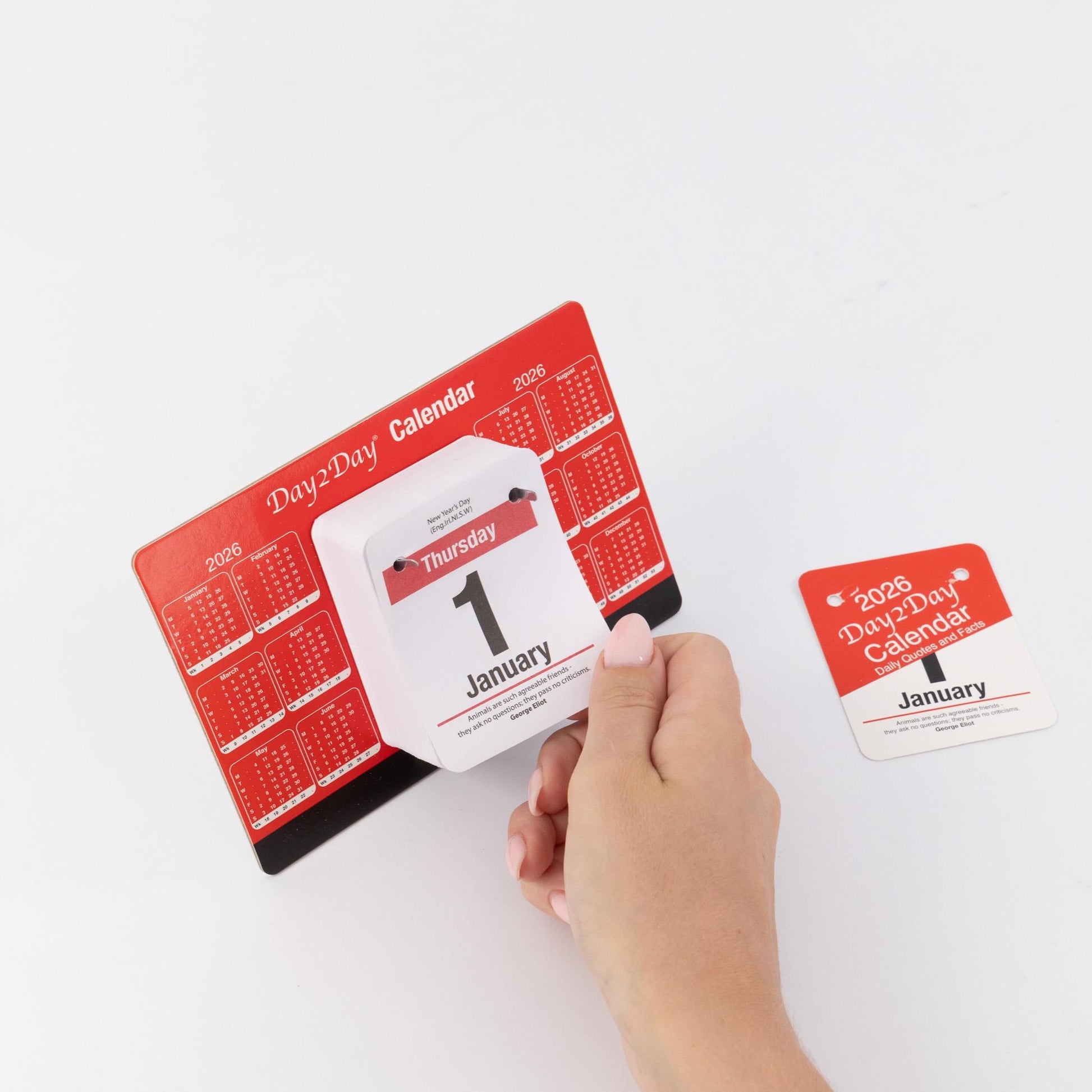 2026 Day To View Stand Up Tear Off Desk Office Calendar Planner Quotes & Facts Etsy