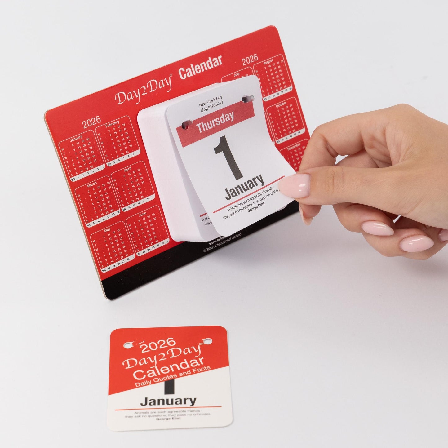 2026 Day To View Stand Up Tear Off Desk Office Calendar Planner Quotes & Facts Etsy