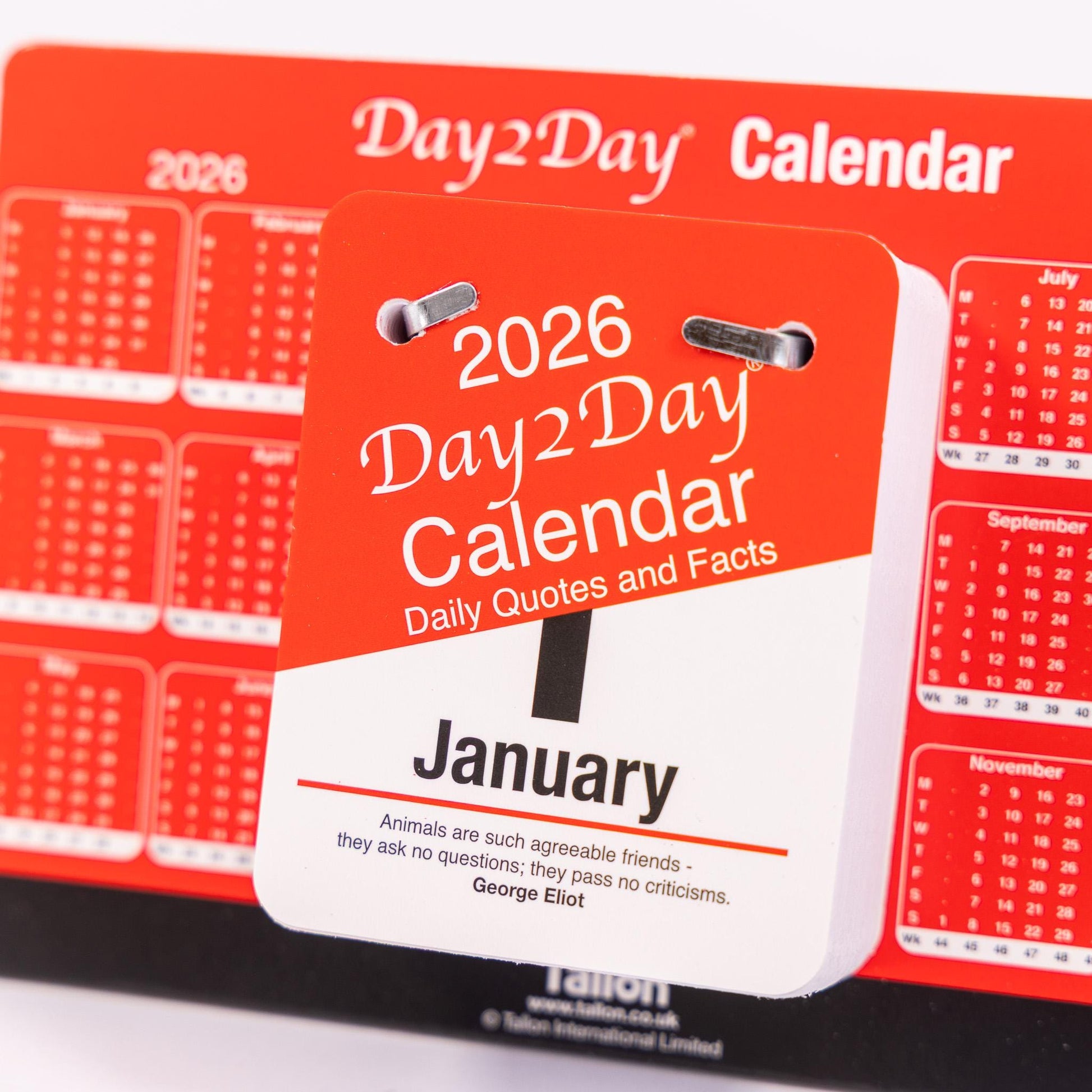2026 Day To View Stand Up Tear Off Desk Office Calendar Planner Quotes & Facts Etsy