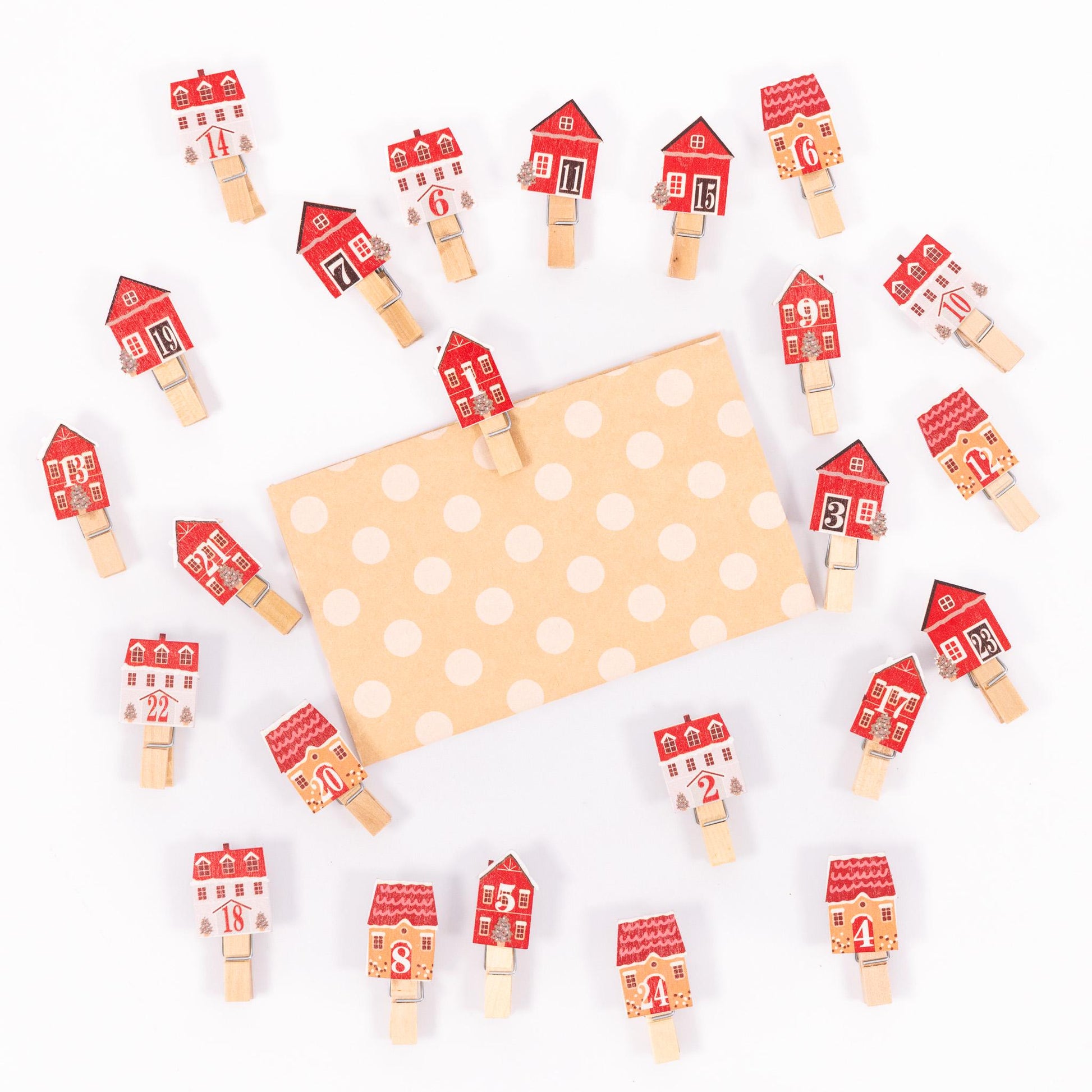 24 Advent Calendar Pegs Numbered Make Your Own Calendar Craft Cottages Etsy