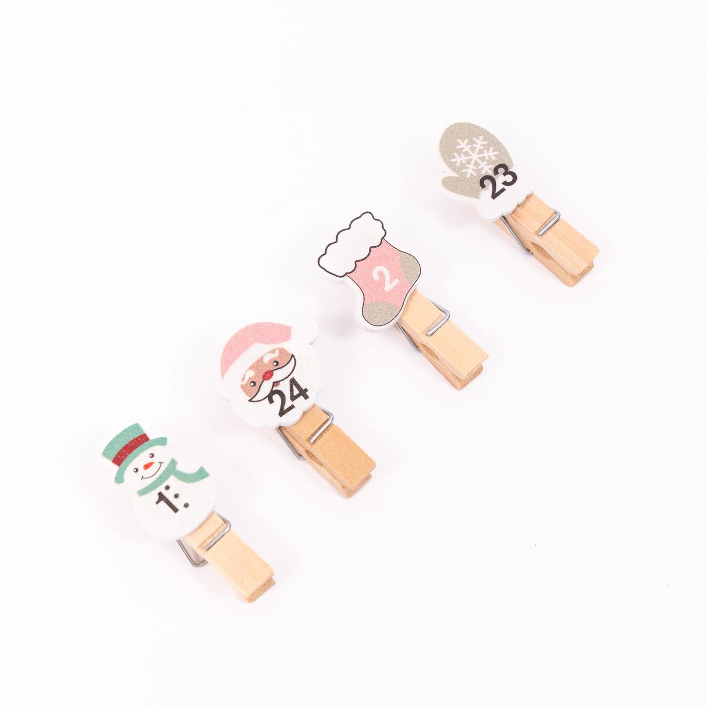 24 Advent Calendar Pegs Numbered Make Your Own Calendar Etsy