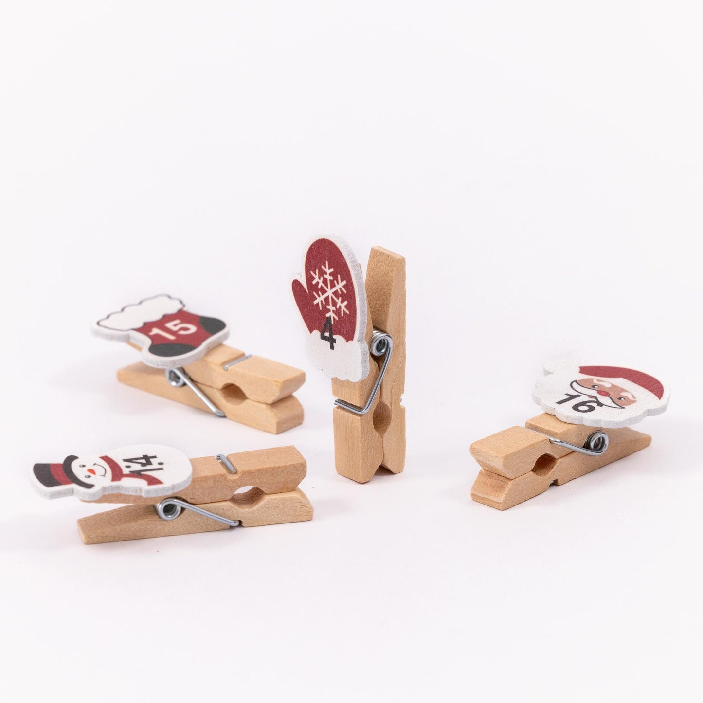 24 Advent Calendar Pegs Numbered Make Your Own Calendar Craft Santa Etsy