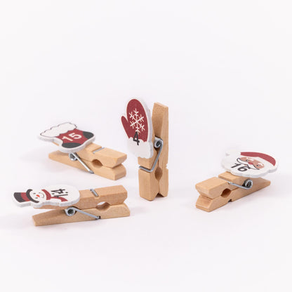 Numbered Advent Calendar Pegs – Santa – Set of 24 – image 2