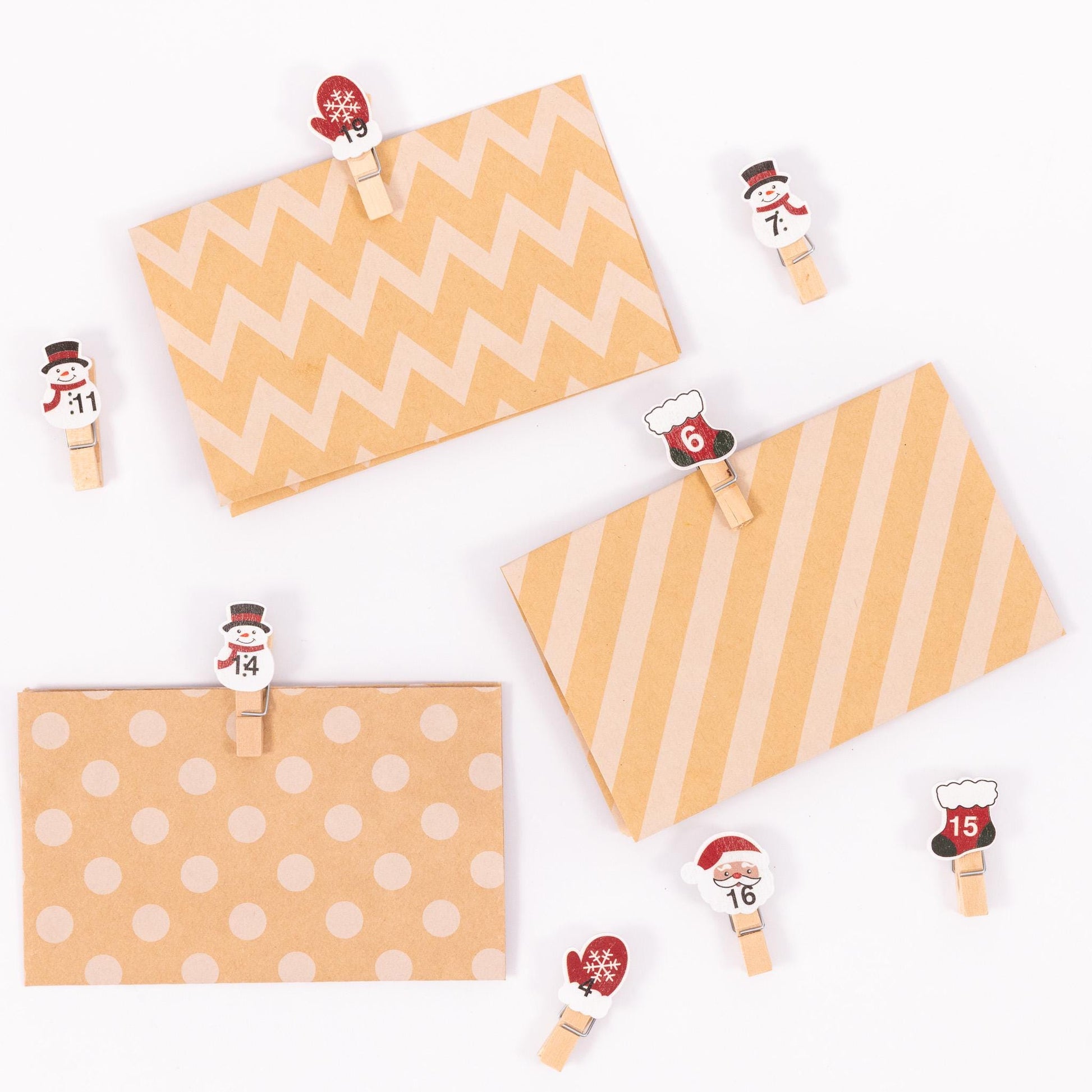 24 Advent Calendar Pegs Numbered Make Your Own Calendar Craft Santa Etsy