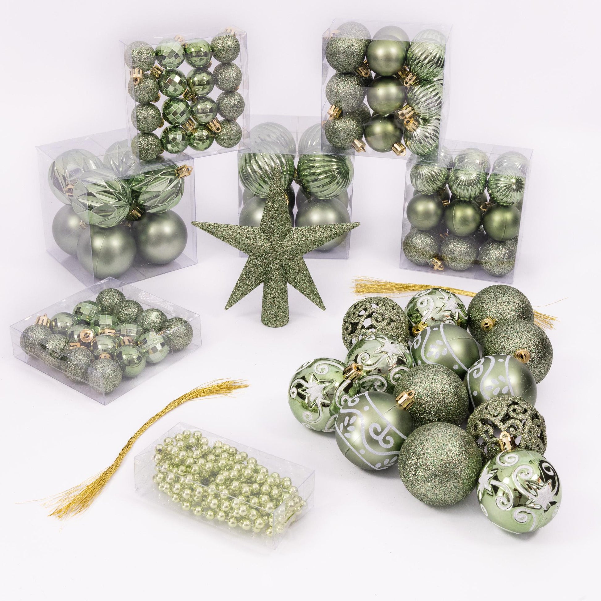 100 Christmas Baubles Tree Hanging Balls Xmas Party Beads Ornament green Etsy