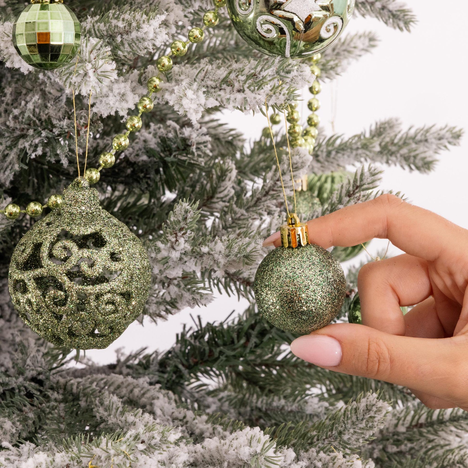 100 Christmas Baubles Tree Hanging Balls Xmas Party Beads Ornament green Etsy