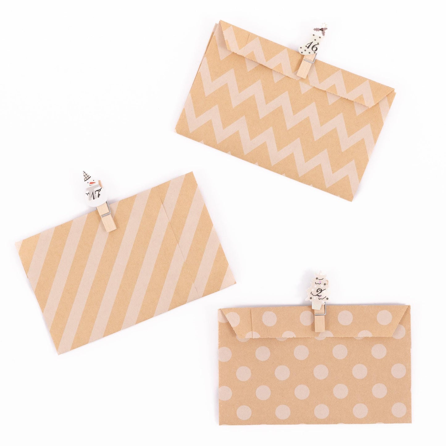 24 Advent Calendar Pegs Numbered Make Your Own Calendar Craft Pink Stockings Etsy