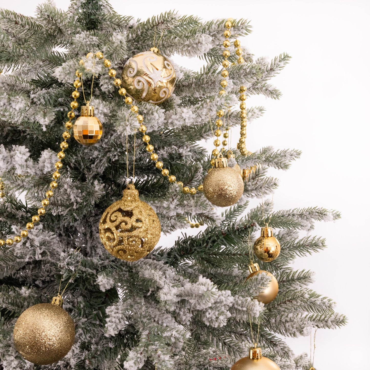 100 Christmas Baubles Tree Hanging Balls Xmas Party Beads Ornament Gold