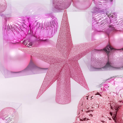 100-Piece Christmas Bauble Set – Single Colour – Pink – image 2