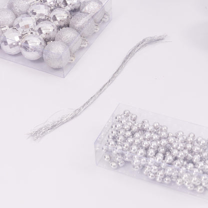 100-Piece Christmas Bauble Set – Silver – image 5