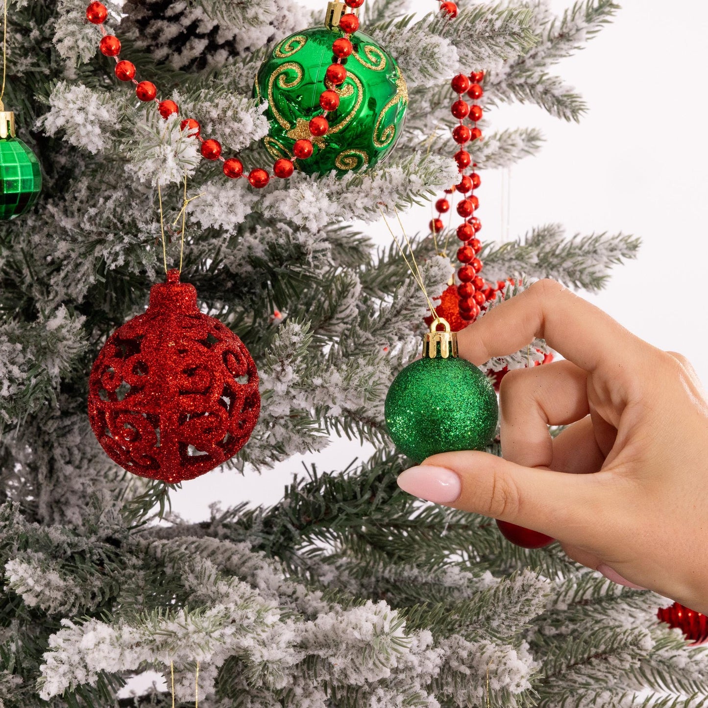 100 Christmas Baubles Tree Hanging Balls Xmas Party Beads Ornament Traditional