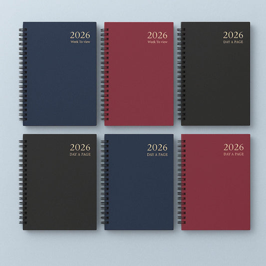 2026 A5 Week To View or Page A Day Diary Full Year Planner Desk Organiser Spiral Etsy