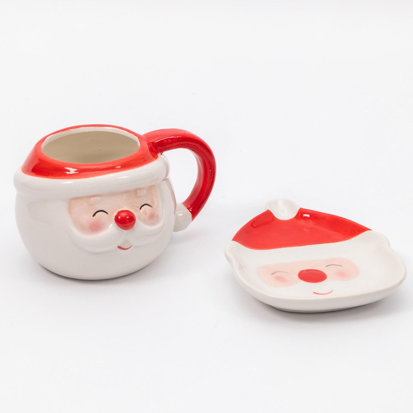 Santa and Snowman Ceramic Cup & Saucer Christmas Kitchen Tableware Food Drinks