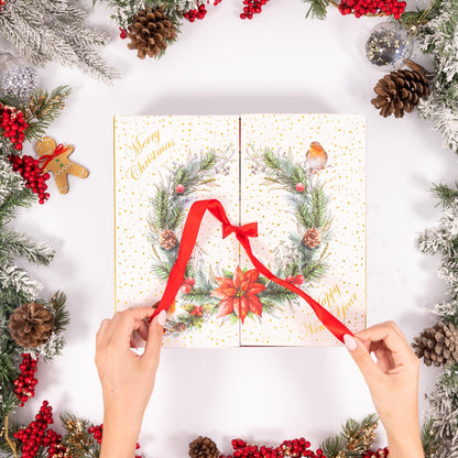Luxury Fill Your Own Advent Calendar – 24 Boxes with Ribbon – Cream Robin