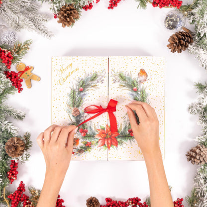Luxury Fill Your Own Advent Calendar – 24 Boxes with Ribbon – Cream Robin – image 5