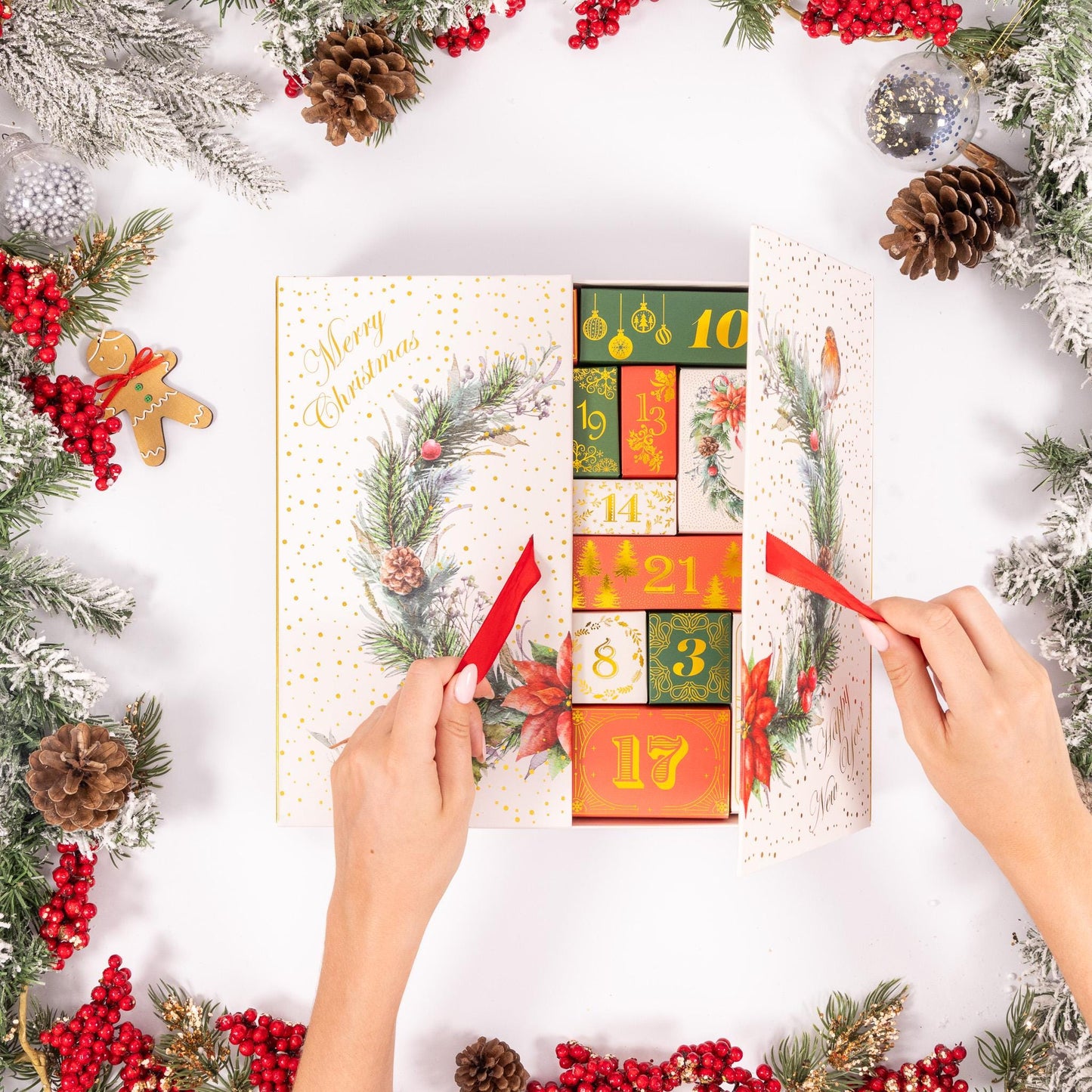 Luxury Christmas Advent Calendar Fill your Own 1-24 Day Boxes Countdown Ribbon Etsy