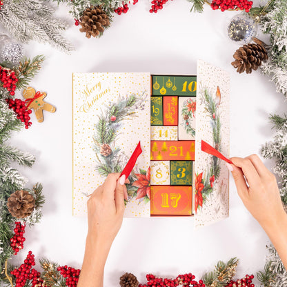 Luxury Fill Your Own Advent Calendar – 24 Boxes with Ribbon – Cream Robin – image 4