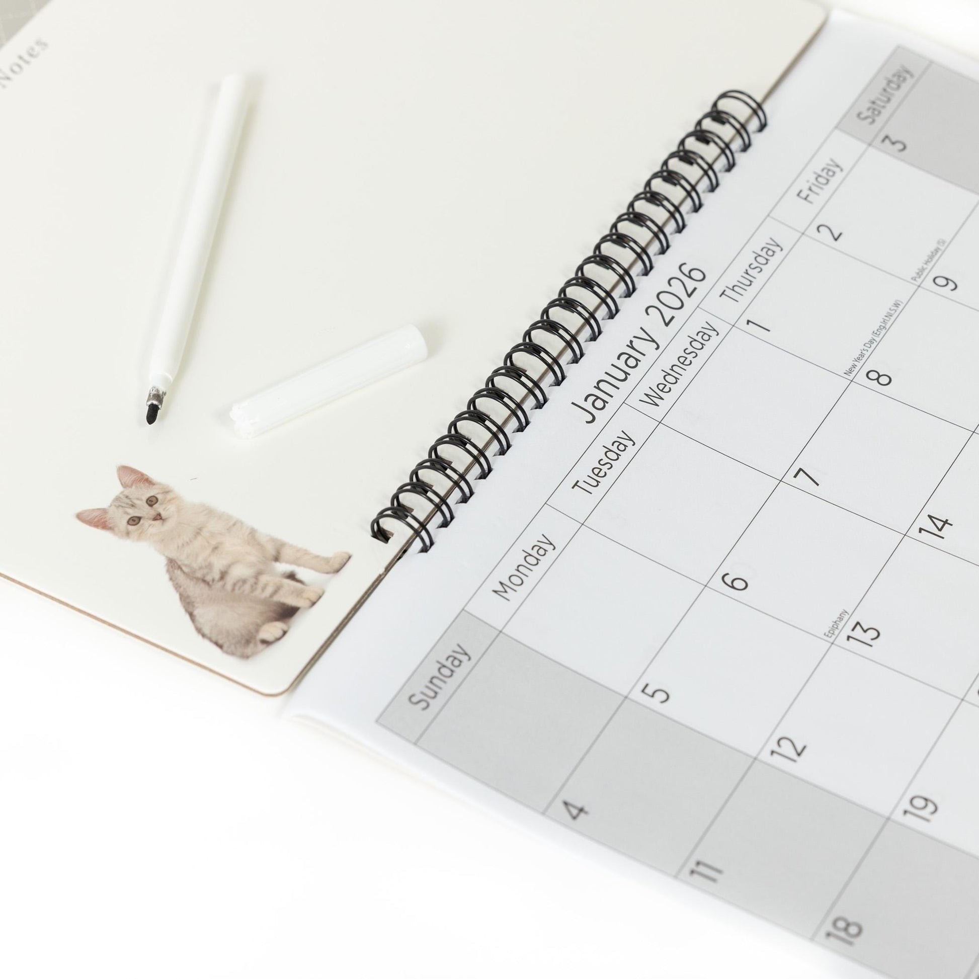 2026 Kitten Monthly Memo Board Wall Calendar Family Organiser White Board & Pen Etsy