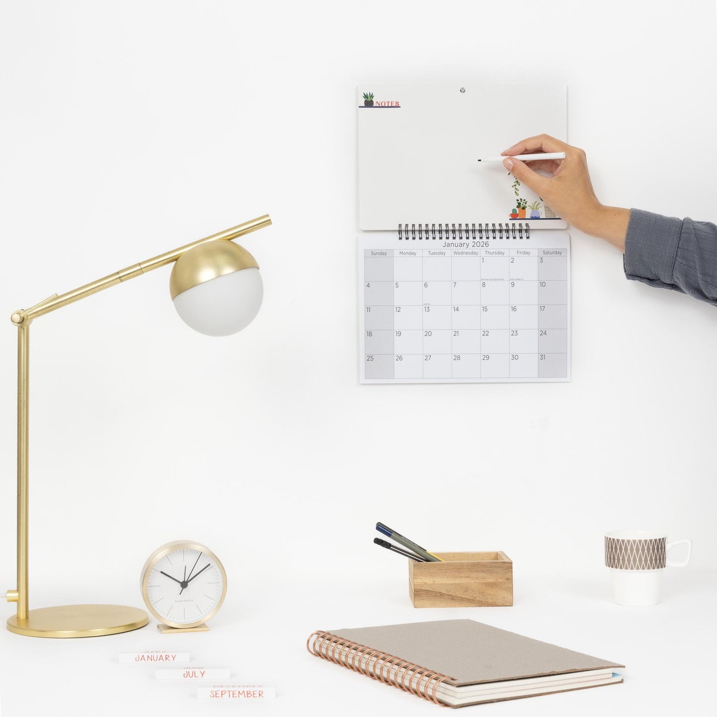 2026 Monthly Memo Board Wall Calendar Family Organiser White Board & Pen Etsy