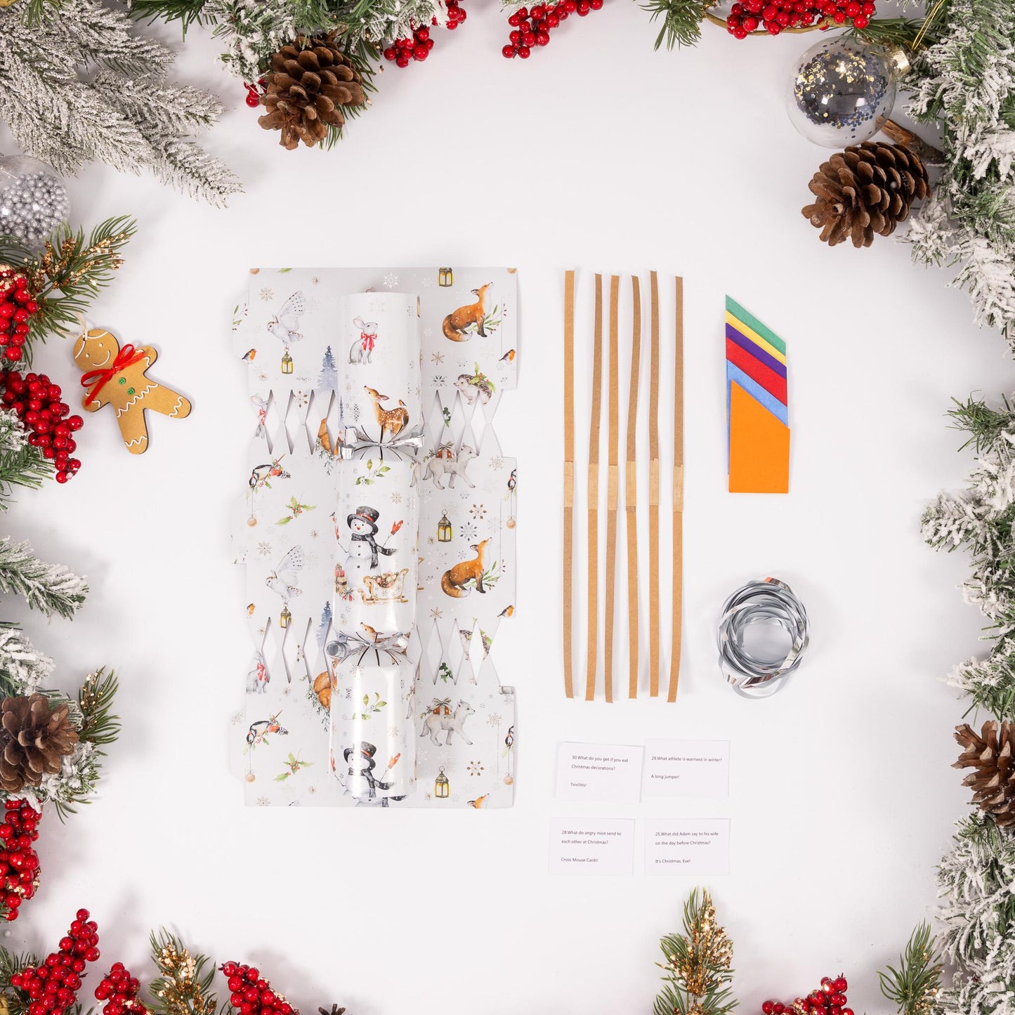 Christmas Cracker Make & Fill Your Own kit Makes 6 Crackers Hats Jokes Woodland Etsy