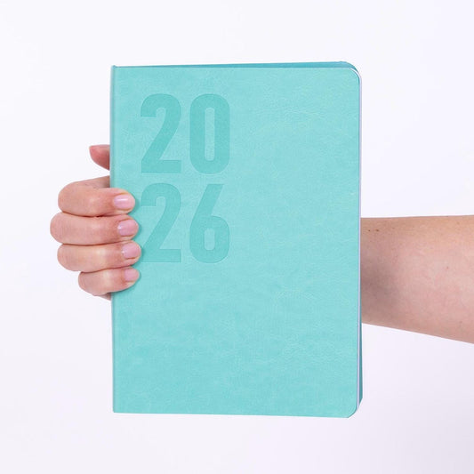 2026 A5 Daily Planner: Teal Softcover Diary with Printed Edges