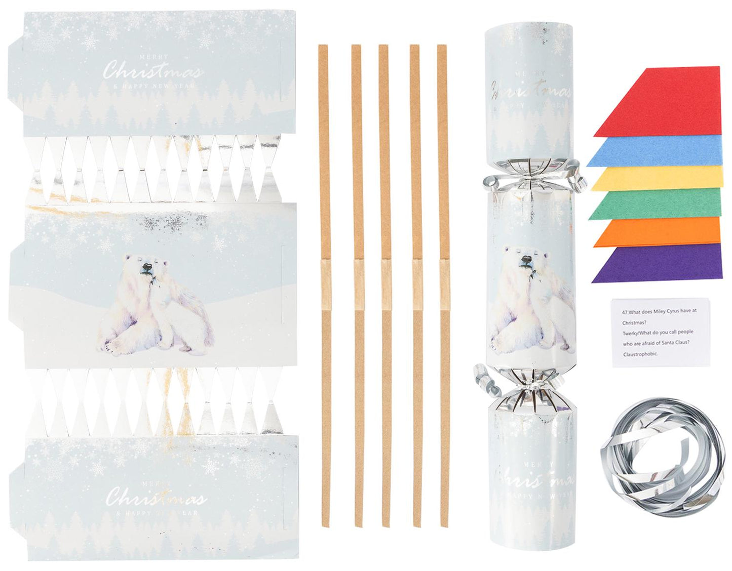 Make Your Own Christmas Cracker kit Crackers Hats Snaps pola bear Etsy