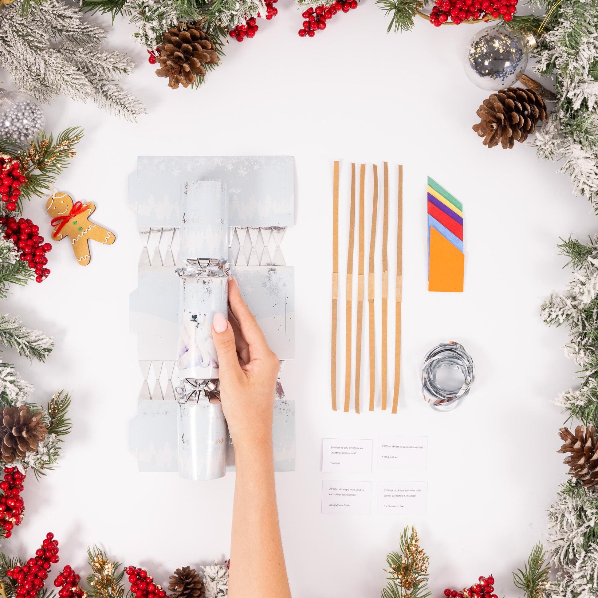 Make Your Own Christmas Cracker kit Crackers Hats Snaps pola bear Etsy