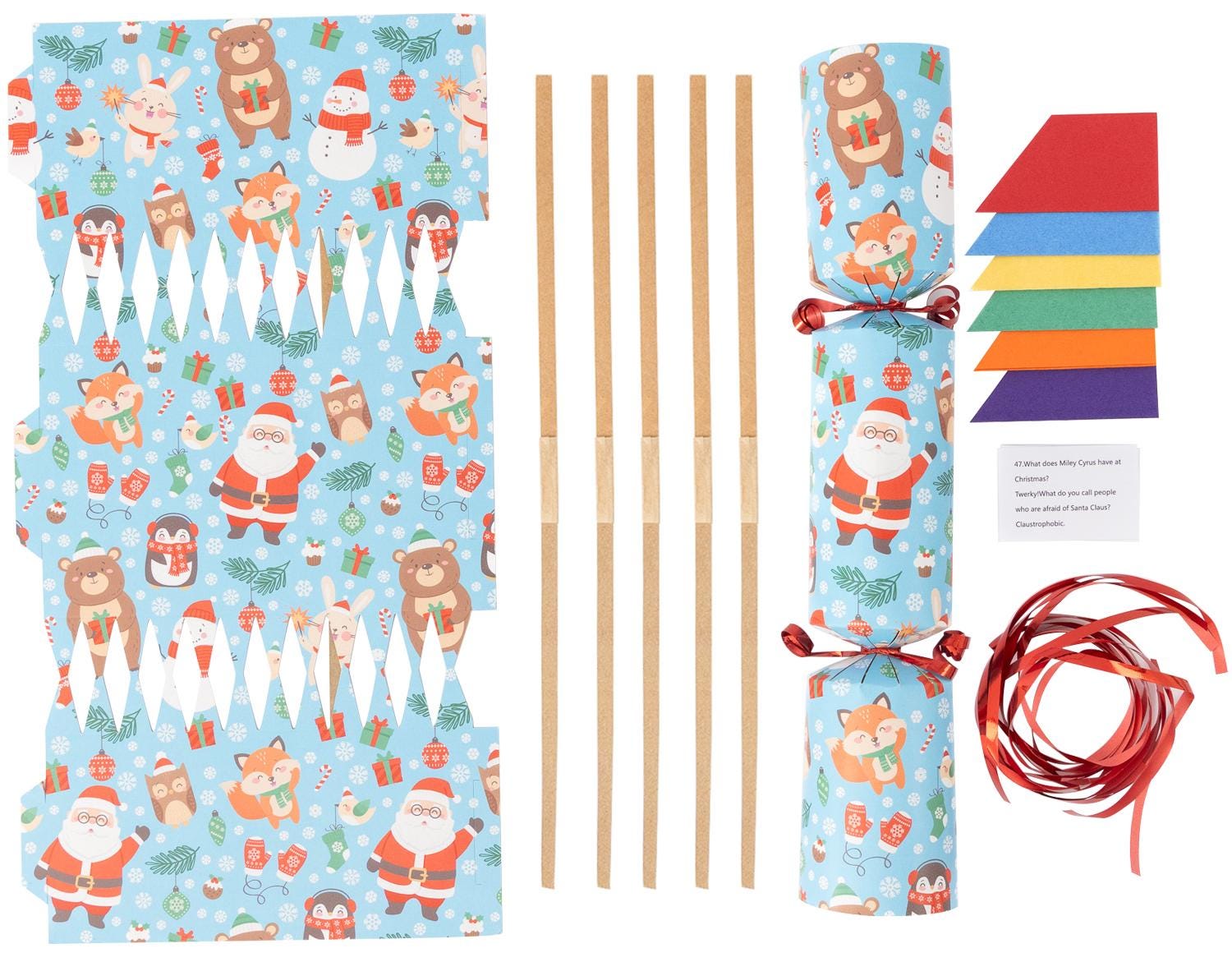 Christmas Cracker Make Fill Your Own kit Makes 6 Crackers Hats Joke Children's Etsy