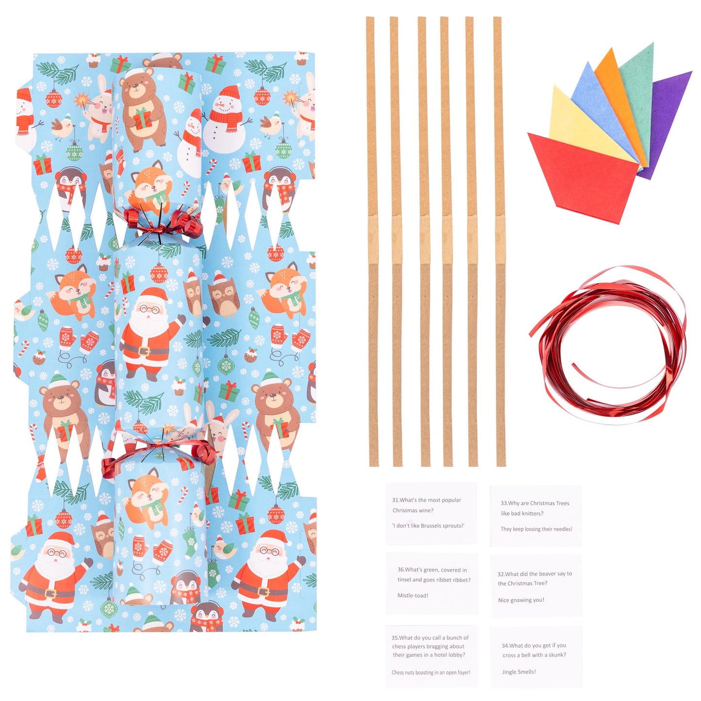 Christmas Cracker Make Fill Your Own kit Makes 6 Crackers Hats Joke Children's Etsy