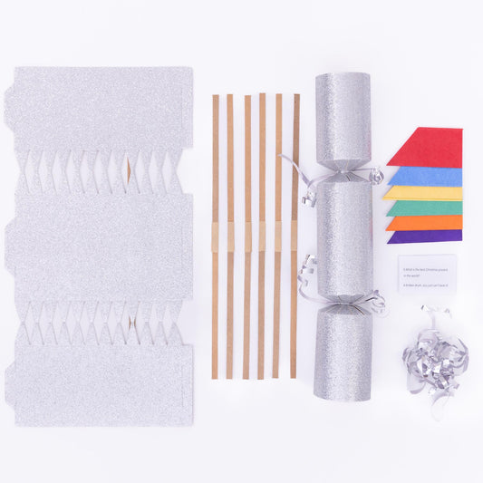 Make Your Own Christmas Cracker kit Crackers Hats Snaps silver glitter Etsy
