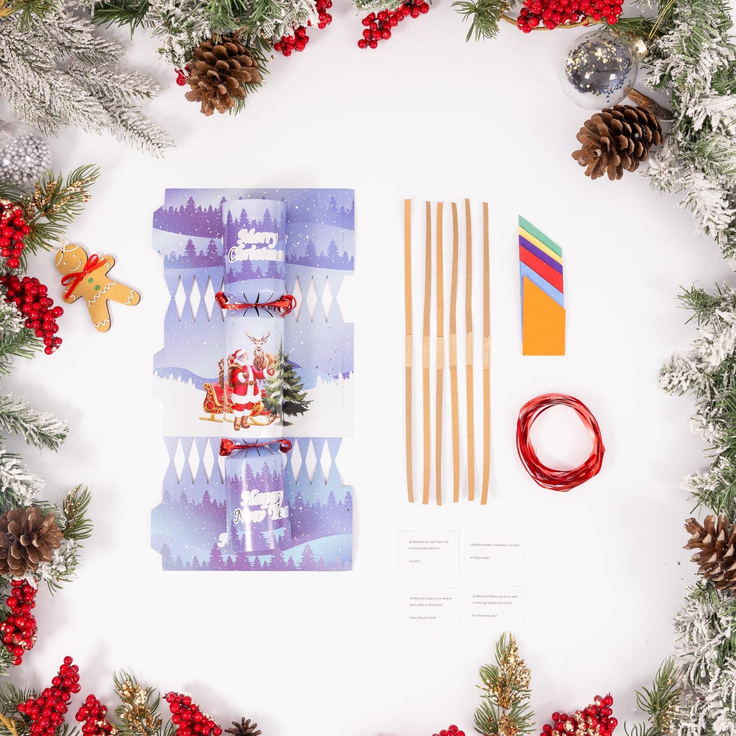 Christmas Cracker Make Fill Your Own kit Makes 6 Crackers Hats Joke Trad Santa Etsy