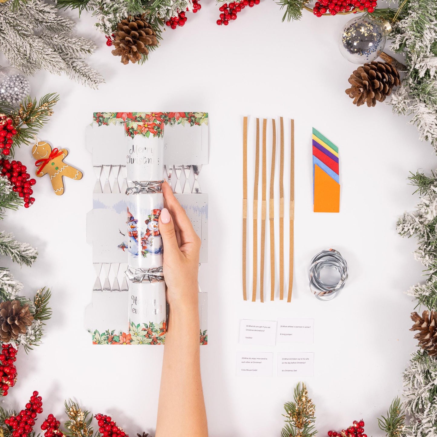 Christmas Cracker Make Fill Your Own kit Makes 6 Crackers Hats Joke Snowmen Etsy